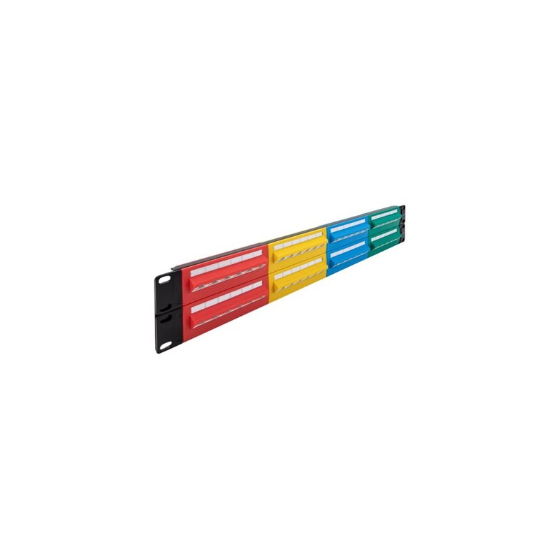 19 Patch Panel 48 port Cat.5e 2U colour, 19 Patch Panel 48 port Cat.5e 2U colour