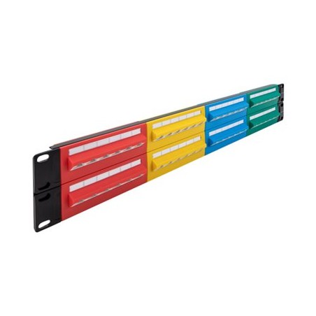 19 Patch Panel 48 port Cat.5e 2U colour, 19 Patch Panel 48 port Cat.5e 2U colour