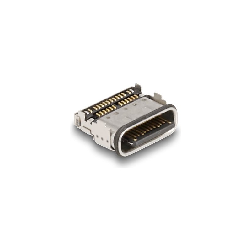Delock - Napájecí / datový konektor - 24 pin USB-C (F) pájený - 100 V - 5 A - vodotesný (balení 10)