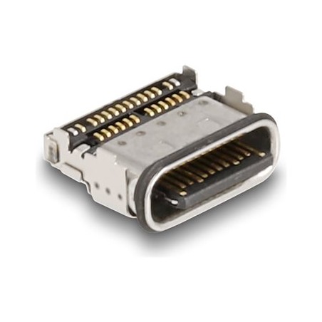 Delock - Napájecí / datový konektor - 24 pin USB-C (F) pájený - 100 V - 5 A - vodotesný (balení 10)