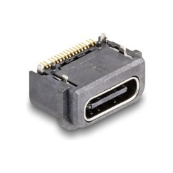 Delock - Konektor USB-C - 16 pin USB-C (F) pájený - 100 V - 5 A - vodotesný, up to 5 Gbps data transfer rate (balení 10)