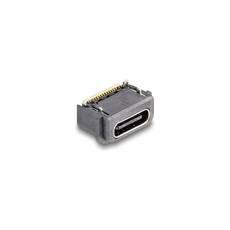 Delock - Konektor USB-C - 16 pin USB-C (F) pájený - 100 V - 5 A - vodotesný, up to 5 Gbps data transfer rate (balení 10)