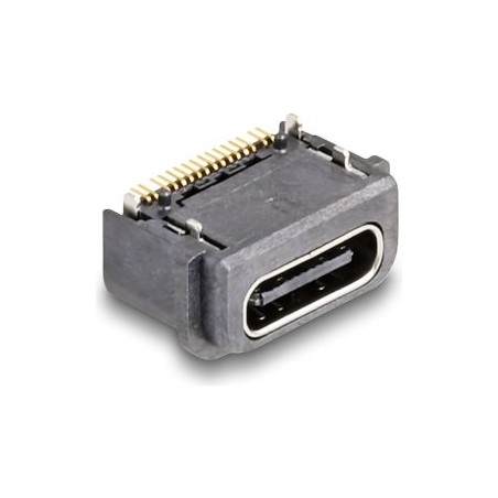 Delock - Konektor USB-C - 16 pin USB-C (F) pájený - 100 V - 5 A - vodotesný, up to 5 Gbps data transfer rate (balení 10)
