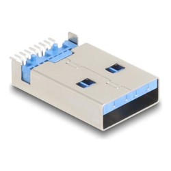 Delock - Konektor USB - USB typ A (M) 90° PCB - 30 V - 1.5 A - up to 5 Gbps data transfer rate (balení 10)