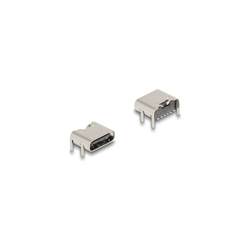 Delock - Napájecí / datový konektor - 6 pin USB-C (F) pájený - USB 3.0 - 100 V - 5 A - up to 5 Gbps data transfer rate (balení