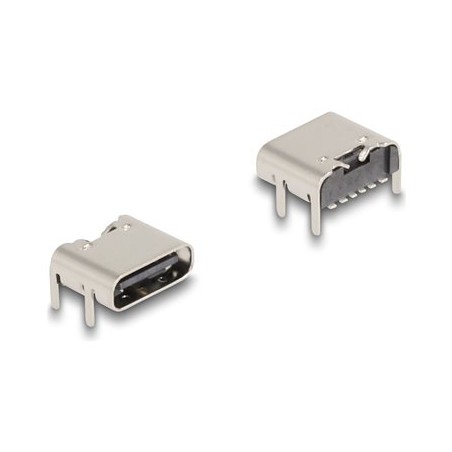 Delock - Napájecí / datový konektor - 6 pin USB-C (F) pájený - USB 3.0 - 100 V - 5 A - up to 5 Gbps data transfer rate (balení