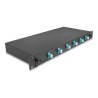 Delock - Optická vana - OM3, kompletne sestavená - prední - montáž do racku - LC Duplex x 6 - cerná - 1U - 19"