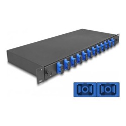 Delock - Optická vana - OS2, smontovaný - prední - montáž do racku - SC Duplex X 12 - cerná - 1U - 19"