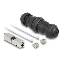 Delock - Sítový propojovací kabel - LSA do LSA - STP - CAT 6a - odolnost vuci prachu a vode (IP68) - cerná
