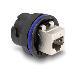 Delock - Sítový propojovací kabel - RJ-45 (F) do RJ-45 (F) - STP - CAT 6a - cerná