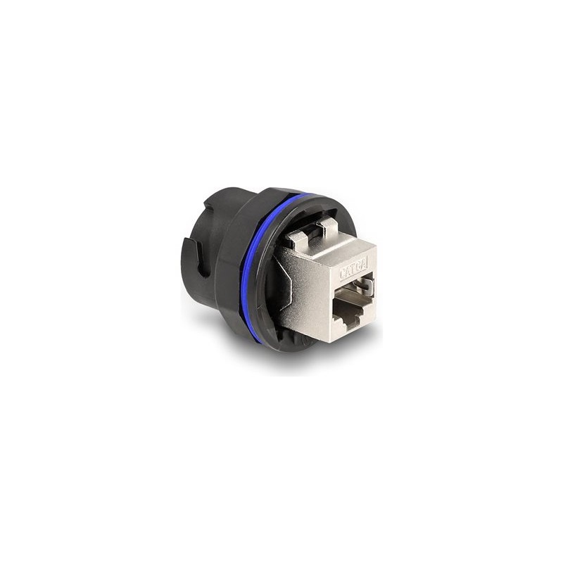 Delock - Sítový propojovací kabel - RJ-45 (F) do RJ-45 (F) - STP - CAT 6a - cerná