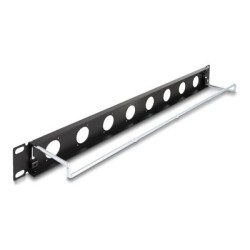 Delock - Patch panel (záslepný) - Typ D, krytí proti tahu - montáž do racku - cerná - 1U - 19" - 8 portu