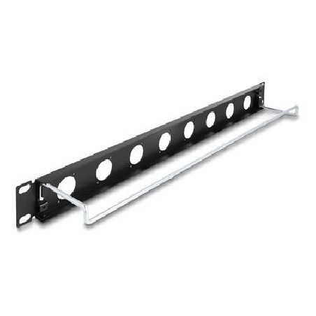 Delock - Patch panel (záslepný) - Typ D, krytí proti tahu - montáž do racku - cerná - 1U - 19" - 8 portu