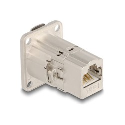 Delock - Sítový propojovací kabel - RJ-45 (F) typ D do RJ-45 (F) - STP - CAT 6a - stríbrná