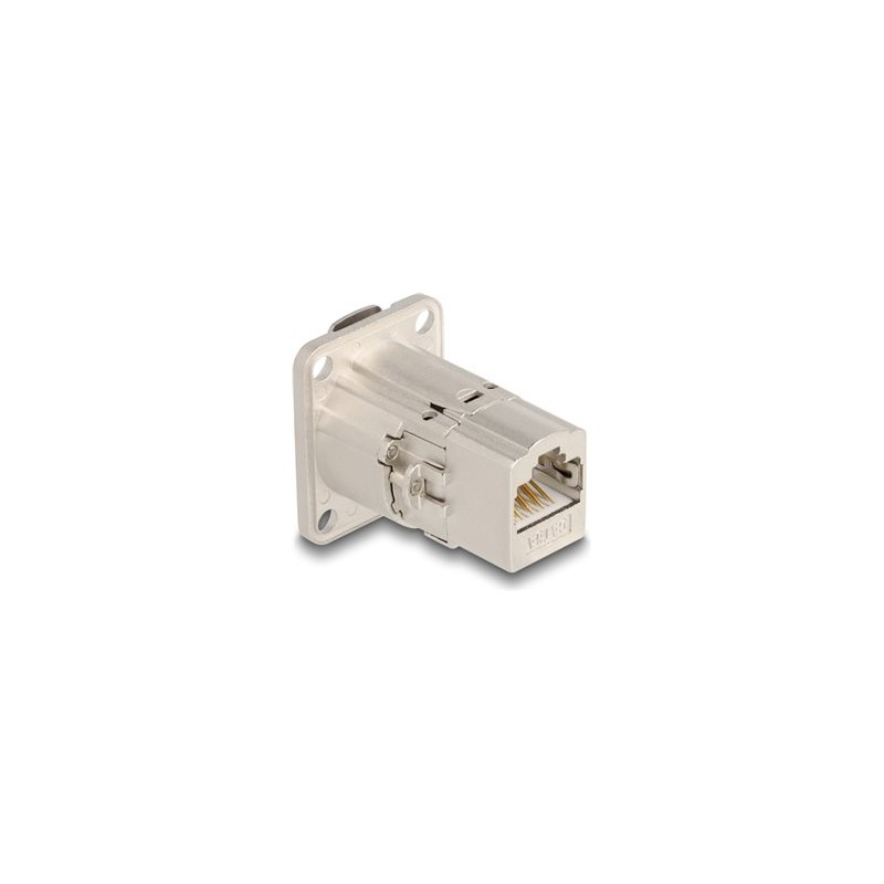 Delock - Sítový propojovací kabel - RJ-45 (F) typ D do RJ-45 (F) - STP - CAT 6a - stríbrná