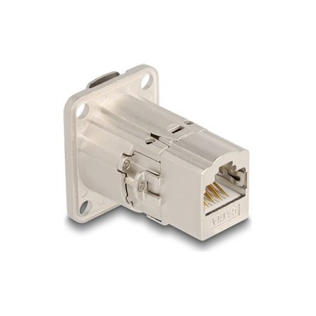 Delock - Sítový propojovací kabel - RJ-45 (F) typ D do RJ-45 (F) - STP - CAT 6a - stríbrná