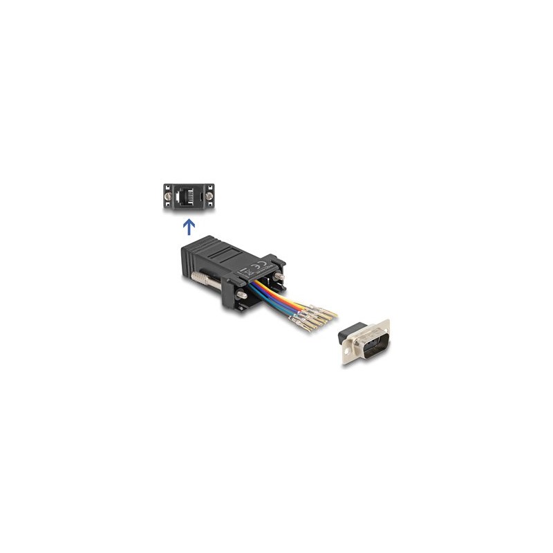 Delock Assembly Kit - Sériový adaptér - DB-9 (M) šroubovací do RJ-12 (6kolíkový) (F) - individuálne priraditelné sériové
