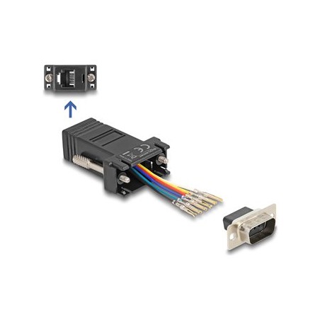 Delock Assembly Kit - Sériový adaptér - DB-9 (M) šroubovací do RJ-12 (6kolíkový) (F) - individuálne priraditelné sériové