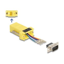 Delock Assembly Kit - Sériový adaptér - DB-9 (M) šroubovací do RJ-12 (6kolíkový) (F) - individuálne priraditelné sériové