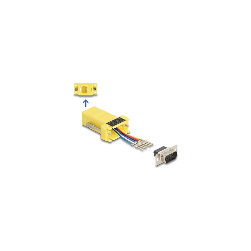 Delock Assembly Kit - Sériový adaptér - DB-9 (M) šroubovací do RJ-12 (6kolíkový) (F) - individuálne priraditelné sériové