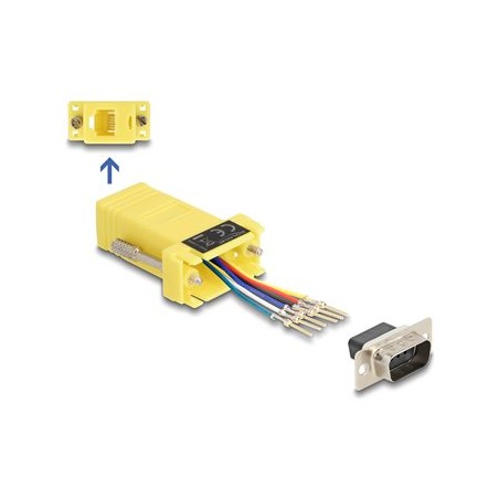 Delock Assembly Kit - Sériový adaptér - DB-9 (M) šroubovací do RJ-12 (6kolíkový) (F) - individuálne priraditelné sériové