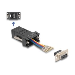 Delock Assembly Kit - Sériový adaptér - DB-9 (F) šroubovací do RJ-12 (6kolíkový) (F) - individuálne priraditelné sériové