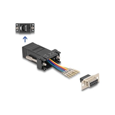Delock Assembly Kit - Sériový adaptér - DB-9 (F) šroubovací do RJ-12 (6kolíkový) (F) - individuálne priraditelné sériové