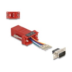 Delock Assembly Kit - Sériový adaptér - DB-9 (M) šroubovací do RJ-12 (6kolíkový) (F) - individuálne priraditelné sériové
