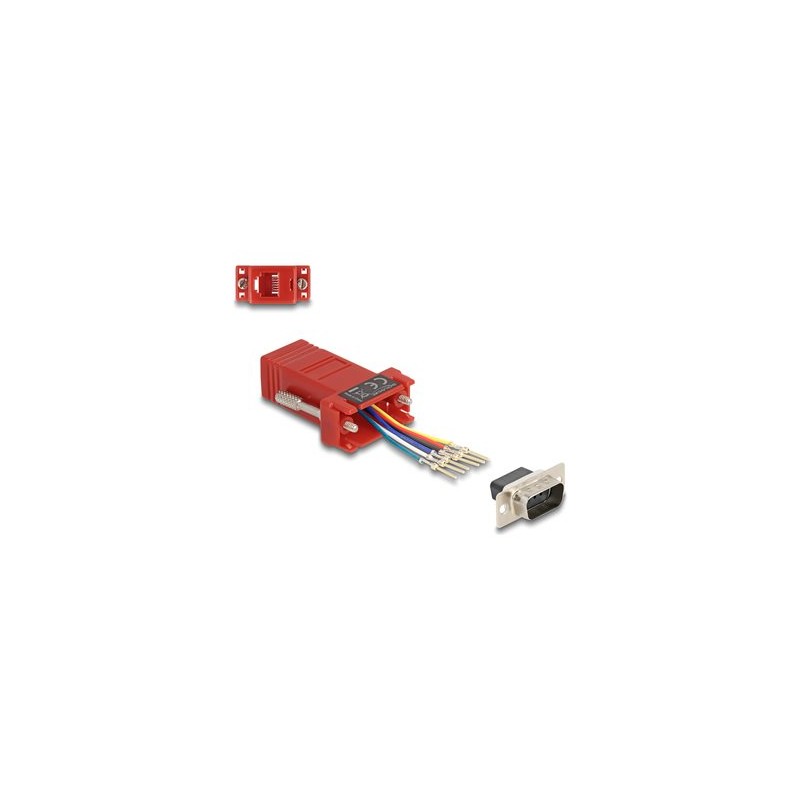 Delock Assembly Kit - Sériový adaptér - DB-9 (M) šroubovací do RJ-12 (6kolíkový) (F) - individuálne priraditelné sériové