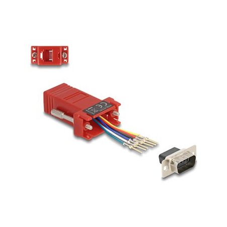 Delock Assembly Kit - Sériový adaptér - DB-9 (M) šroubovací do RJ-12 (6kolíkový) (F) - individuálne priraditelné sériové