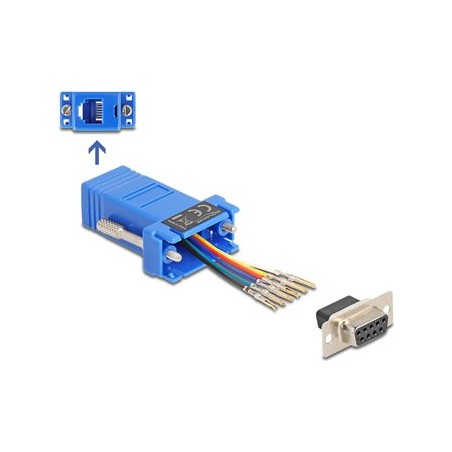 Delock Assembly Kit - Sériový adaptér - DB-9 (F) šroubovací do RJ-12 (6kolíkový) (F) - individuálne priraditelné sériové