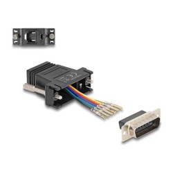 Delock Assembly Kit - Sériový adaptér - 15 pin D-Sub (DB-15) (M) šroubovací do RJ-12 (6kolíkový) (F) - individuálne