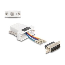Delock Assembly Kit - Sériový adaptér - 15 pin D-Sub (DB-15) (M) šroubovací do RJ-12 (6kolíkový) (F) - individuálne