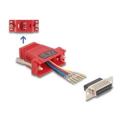 Delock Assembly Kit - Sériový adaptér - 15 pin D-Sub (DB-15) (F) šroubovací do RJ-12 (6kolíkový) (F) - individuálne