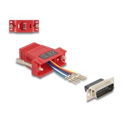 Delock Assembly Kit - Sériový adaptér - 15 pin D-Sub (DB-15) (M) šroubovací do RJ-12 (6kolíkový) (F) - individuálne