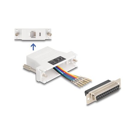 Delock Assembly Kit - Sériový adaptér - DB-25 (F) šroubovací do RJ-12 (6kolíkový) (F) - individuálne priraditelné sériové