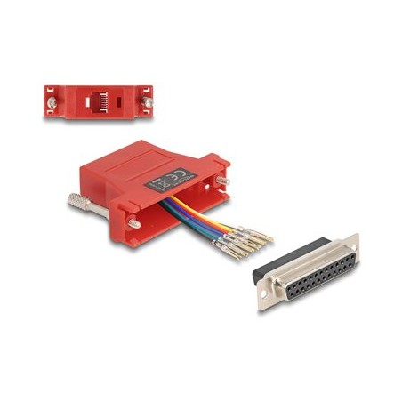 Delock Assembly Kit - Sériový adaptér - DB-25 (F) šroubovací do RJ-12 (6kolíkový) (F) - individuálne priraditelné sériové