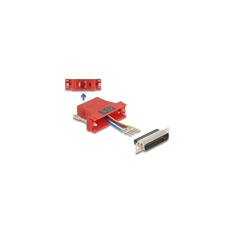 Delock Assembly Kit - Sériový adaptér - DB-25 (M) šroubovací do RJ-12 (6kolíkový) (F) - individuálne priraditelné sériové