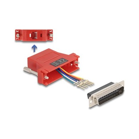 Delock Assembly Kit - Sériový adaptér - DB-25 (M) šroubovací do RJ-12 (6kolíkový) (F) - individuálne priraditelné sériové