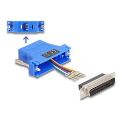 Delock Assembly Kit - Sériový adaptér - DB-25 (M) šroubovací do RJ-12 (6kolíkový) (F) - individuálne priraditelné sériové
