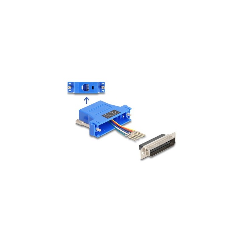 Delock Assembly Kit - Sériový adaptér - DB-25 (M) šroubovací do RJ-12 (6kolíkový) (F) - individuálne priraditelné sériové