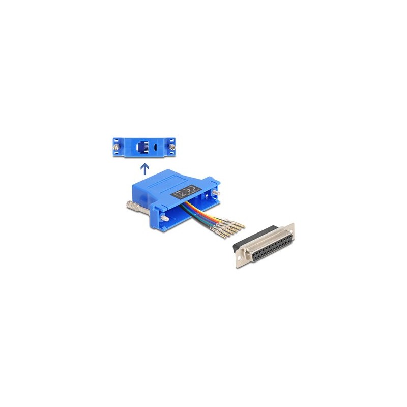 Delock Assembly Kit - Sériový adaptér - DB-25 (F) šroubovací do RJ-12 (6kolíkový) (F) - individuálne priraditelné sériové