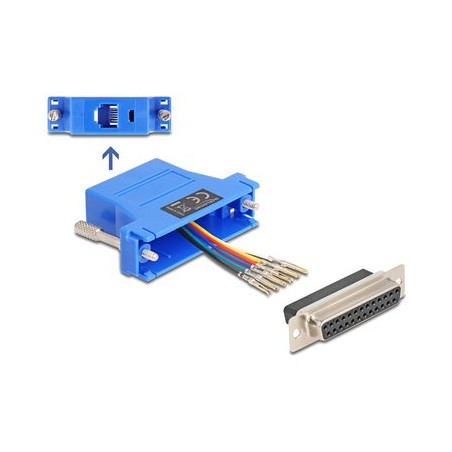 Delock Assembly Kit - Sériový adaptér - DB-25 (F) šroubovací do RJ-12 (6kolíkový) (F) - individuálne priraditelné sériové