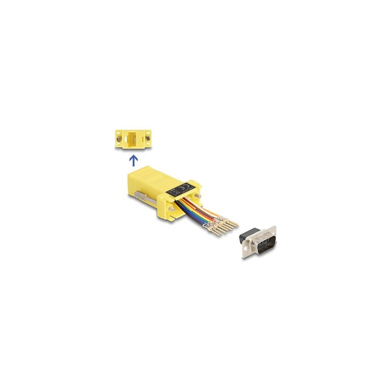 Delock Assembly Kit - Sériový adaptér - DB-9 (M) šroubovací do RJ-45 (F) - CAT 5/5e/6 - individuálne priraditelné sériové