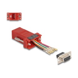 Delock - Sériový adaptér - DB-9 (F) šroubovací do RJ-45 (8 pinu) (F) - individuálne priraditelné sériové rozhraní - cervená