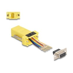 Delock - Sériový adaptér - DB-9 (F) šroubovací do RJ-45 (8 pinu) (F) - individuálne priraditelné sériové rozhraní - žlutá