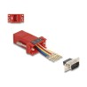 Delock - Sériový adaptér - DB-9 (M) šroubovací do RJ-45 (F) - individuálne priraditelné sériové rozhraní - cervená