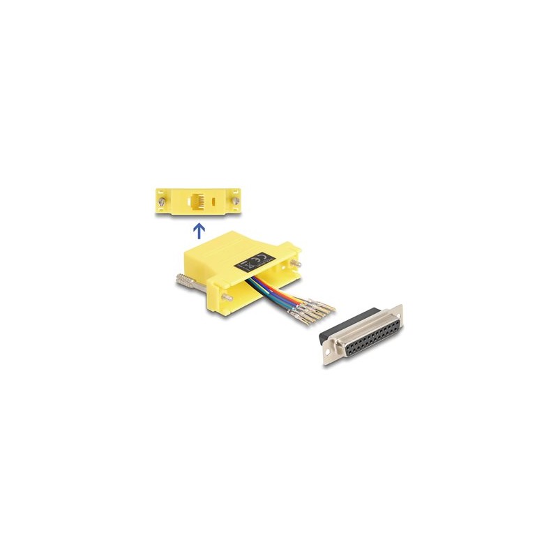 Delock Assembly Kit - Sériový adaptér - DB-25 (F) šroubovací do RJ-12 (6kolíkový) (F) - individuálne priraditelné sériové
