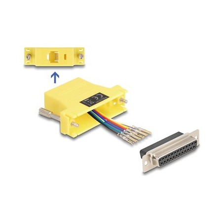 Delock Assembly Kit - Sériový adaptér - DB-25 (F) šroubovací do RJ-12 (6kolíkový) (F) - individuálne priraditelné sériové
