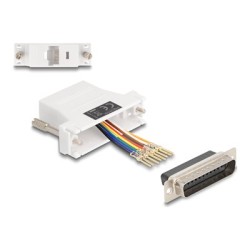 Delock Assembly Kit - Sériový adaptér - DB-25 (M) šroubovací do RJ-45 (8 pinu) (F) - individuálne priraditelné sériové rozhraní